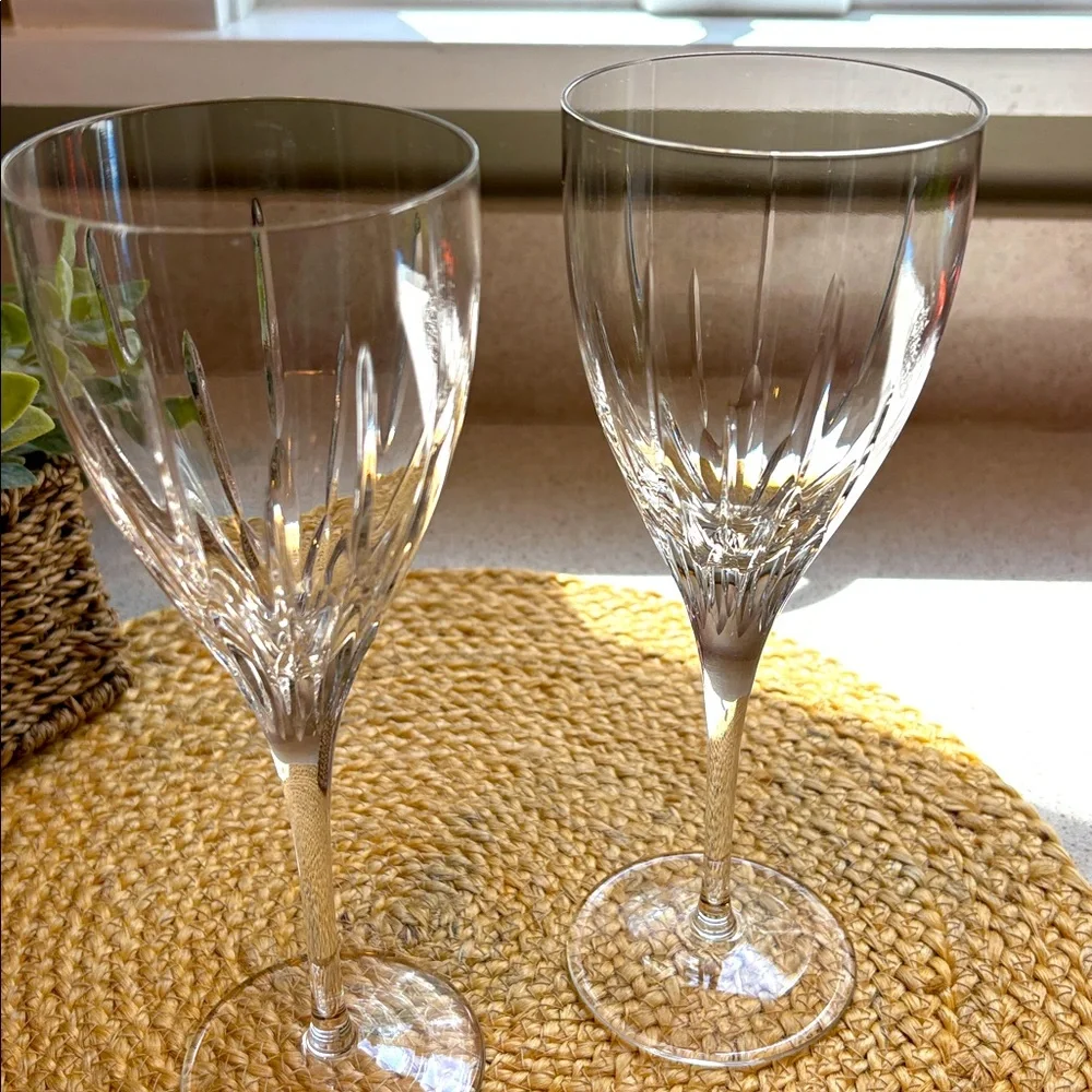 (2) Lenox Water Goblet / Wine Glass - Starfire